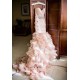 Modern Mermaid Sweetheart Wedding Dresses Pink Crystal Lace Up Lovely Ruffless Bridal Gowns