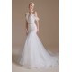 Cool Shouder V Neck Court Applique Mermaid Wedding Dress | Ballbella Design