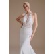 Halter Lace Applique Mermaid Wedding Dress | Ballbella Design