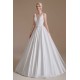 A Line V Neck Floor Length Applique Wedding Dress | Ballbella Design