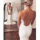 Sheer back Mermaid Wedding Dress Sleeveless Lace summer Beach Bridal Gowns