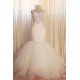 Lace Mermaid Tulle Bridal Gowns Open Back Sleeveless Modern Bridal Gowns Online