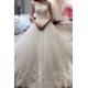 Court Train Sleeveless Tulle Ball Gown Bateau Applique Wedding Dresses