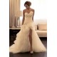 Beading Organza Sweep Train Sweetheart Sleeveless Ball Gown Wedding Dresses