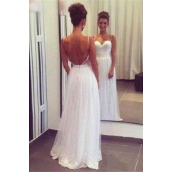 Tulle Floor Length Ruffless A Line Sleeveless Sweetheart Wedding Dresses