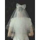 Ivory Two Tier Bows Tulle Cut Edge Drop Wedding Veils