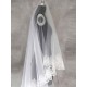 Cathedral White Lace Applique Edge Tulle Wedding Veil