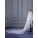 Ivory Cut Edge One Tier Waterfall Cathedral Wedding Veil For Brides