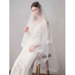Ivory Tulle One Tier Middle-length Wedding Veil