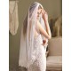 White Lace Tulle Veil Applique Edge Drop Wedding Veil