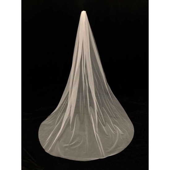 White Waterfall Wedding Veils One-Tier Tulle Bridal Veil