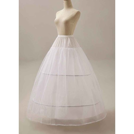 White Ball Gown crinoline 2 hoop 2 Tier bridal slip Wedding Petticoat