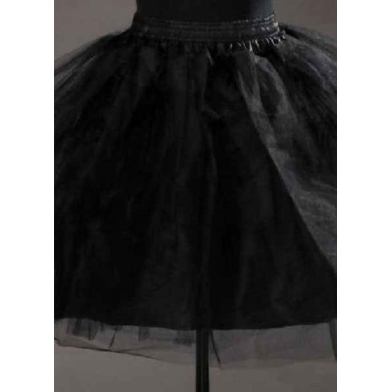 Short Black Taffeta A Line Boneless Two Tier Wedding Petticoats
