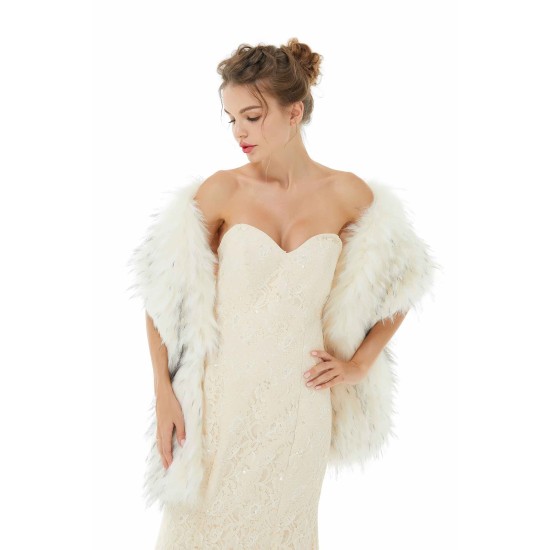 Light Gray Wedding Wrap Accessories Faux Fur Bridal Cover Ups