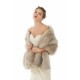 Elegant Light Gray Faux Fur Wedding Shawl Sleeveless Bridal Covers