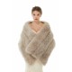 Elegant Light Gray Faux Fur Wedding Shawl Sleeveless Bridal Covers