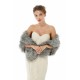 Wedding Wrap Faux Fur Sleeveless Open Front Bridal Shawl