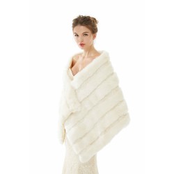 Winter Faux Fur Wedding White Bridal Wrap