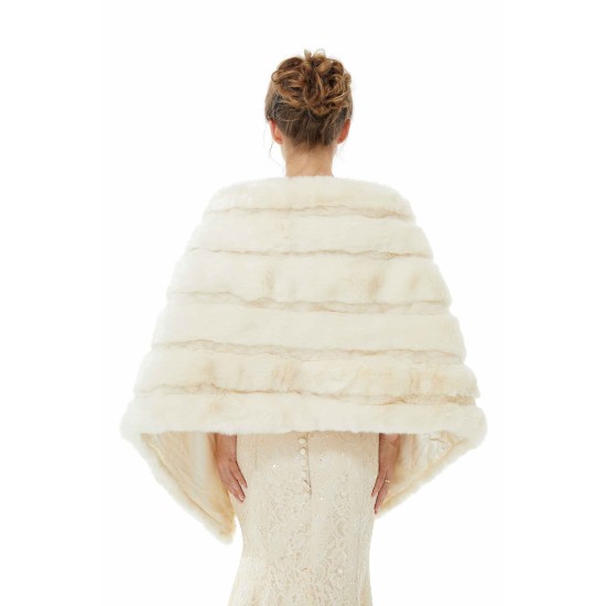 Winter Faux Fur Wedding White Bridal Wrap