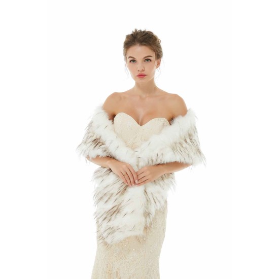 Adia - Winter Faux Fur Wedding Wrap
