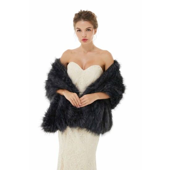 Alice- Winter Faux Fur Wedding Wrap