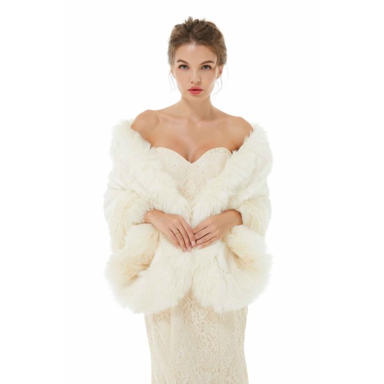 Alis- Winter Faux Fur Wedding Wrap