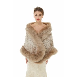 Cadie - Winter Faux Fur Wedding Wrap