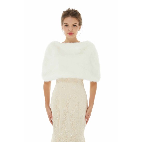 Delcy - Winter Faux Fur Wedding Wrap