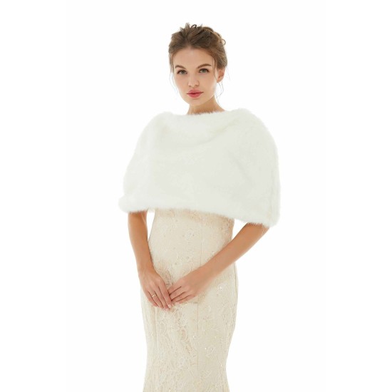 Delcy - Winter Faux Fur Wedding Wrap