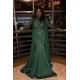 Mermaid Small Round Collar Long Sleeves Floor Length Beaded Applique Prom Dress With Cloak