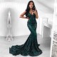 Green Sequins Prom Party Gowns| Mermaid Evening Party Dress