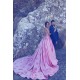 Sleeveless Candy Pink Evening Dresses On Sale Straps Appliques Chic Prom Dresses