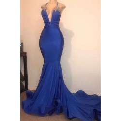 Gorgeous Spaghetti Straps Beads Appliques Prom Dresses Elegant Alluring Chic V-neck Fit and Flare Evening Gowns