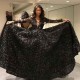 Gorgeous Black Elegant Long Sleevess Evening Dresses On Sale 3D Flowers Chic Open Back Prom Dresses