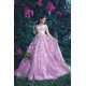 Gorgeous Off-the-Shoulder Lace Appliques Evening Dresses Pink Beads Sequins Prom Dresses
