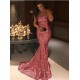 Sparkle Gold Sequins Mermaid Evening Gowns Chic Strapless Prom Dresses