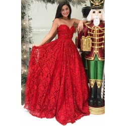 Red Lace Sweetheart Evening Dresses New in Affordable Ball Dresses On Sale