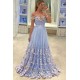 Gorgeous New in Off-the-Shoulder Evening Dresses Tulle Flowers Open Back Prom Party Gowns