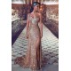 Gorgeous Mermaid Sequins Prom Gowns One Shoulder Evening Dress With Slit