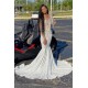 Long Sleeves Prom Party GownsBeading Mermaid Evening Gowns