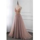 Sweetheart Crystal Prom Dresses Straps Spaghetti Tulle Evening Gown Split Side