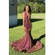 Halter Chic V-neck Sparkle Prom Dresses Fit and Flare Sleeveless Elegant Evening Gowns
