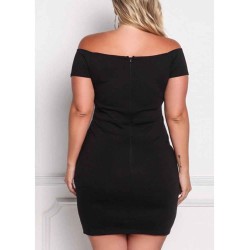 Chic Summer Chic Off Shoulder Bodycon Womens Plus Size Dress