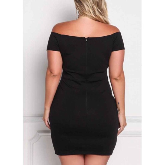 Chic Summer Chic Off Shoulder Bodycon Womens Plus Size Dress