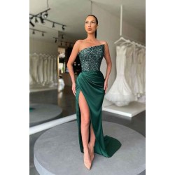 Gorgeous Green Sequins Long Prom Dress With Split