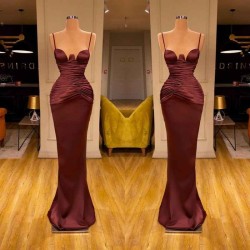 Elegant Spaghetti-Straps Mermaid Evening Party Gowns Long Prom Dresses