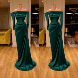 Dark Green Off-the-Shoulder Mermaid Prom Dress Long Evening Gowns Online