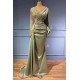 Classic Long Sleeves V-Neck Mermaid Evening Gowns Long Prom Dress With Appliques
