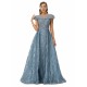 Ballbella Design | Sparkle Beaded Cap Sleeves Prom Dresses with Overskirt