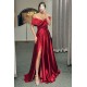 Glamorous Off The Shoulder Prom Dress With Split Ruffles A-Line Evening Gowns